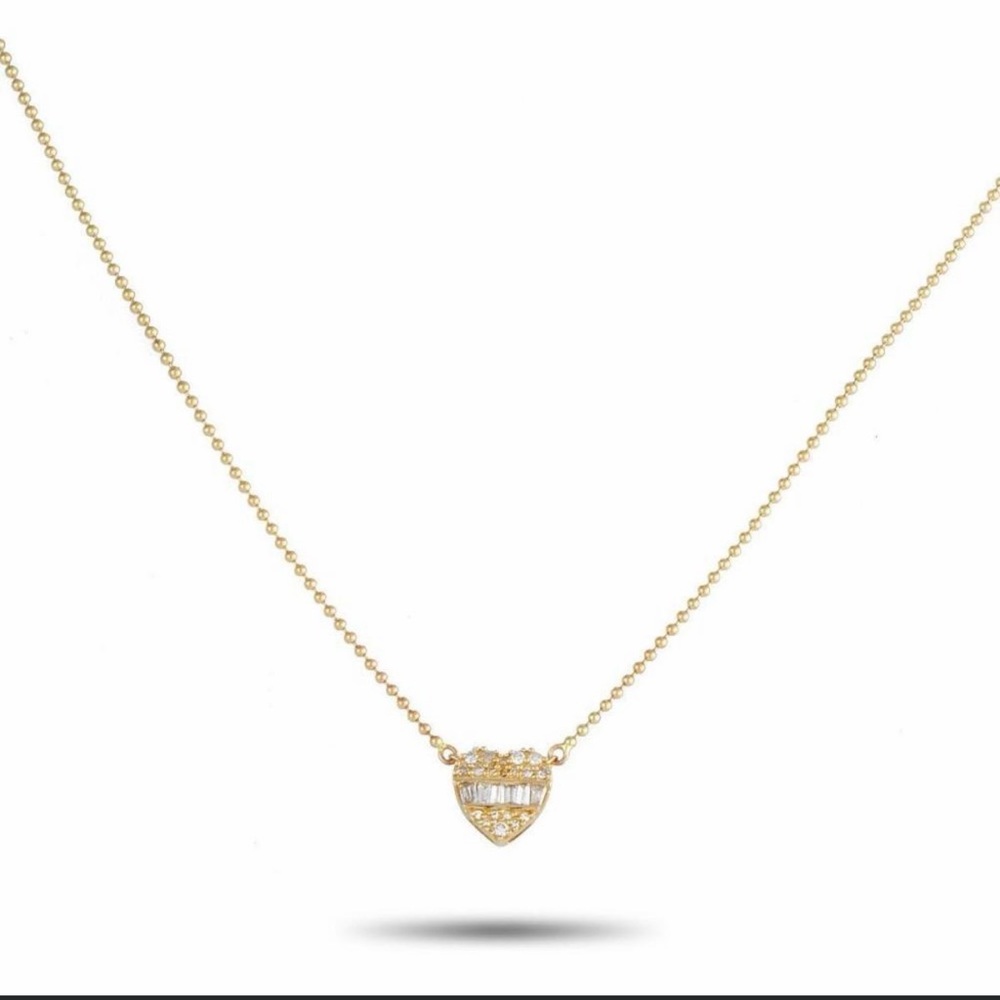 Elegant 14K Yellow Gold .20CT Diamond Heart Necklace